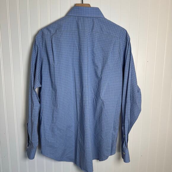 Lauren Ralph Lauren Mens Blue Checkered Button Down Long Sleeve 100% Cotton 16.5 - Picture 5 of 9
